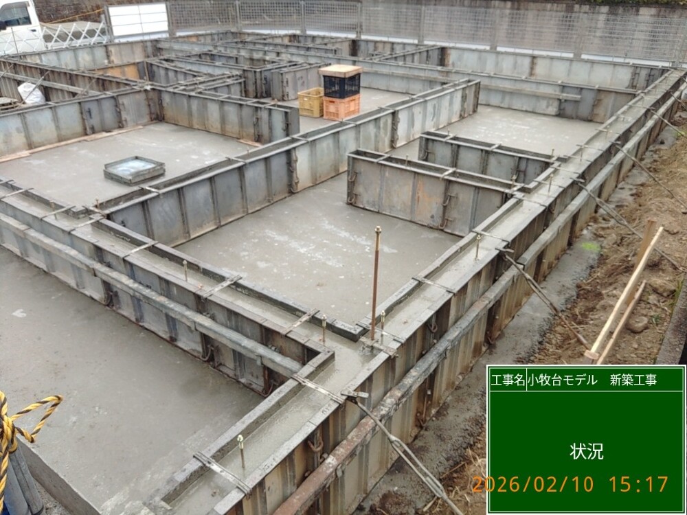 小牧台モデル　基礎型枠施工完了