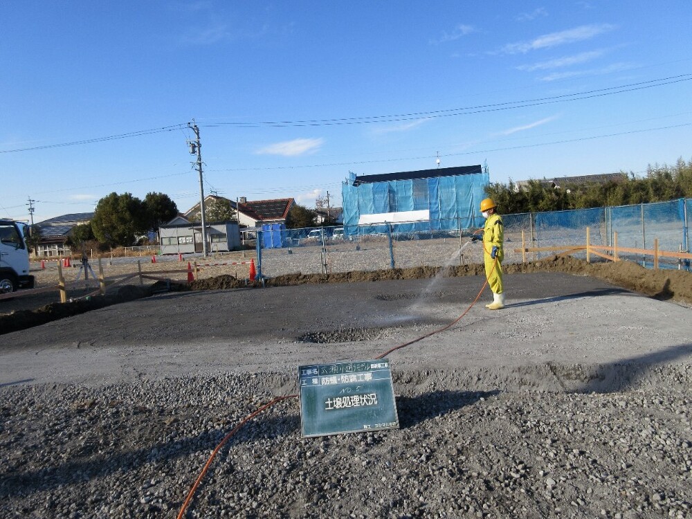 広瀬小モデルハウスNo.5　防腐・防蟻処理