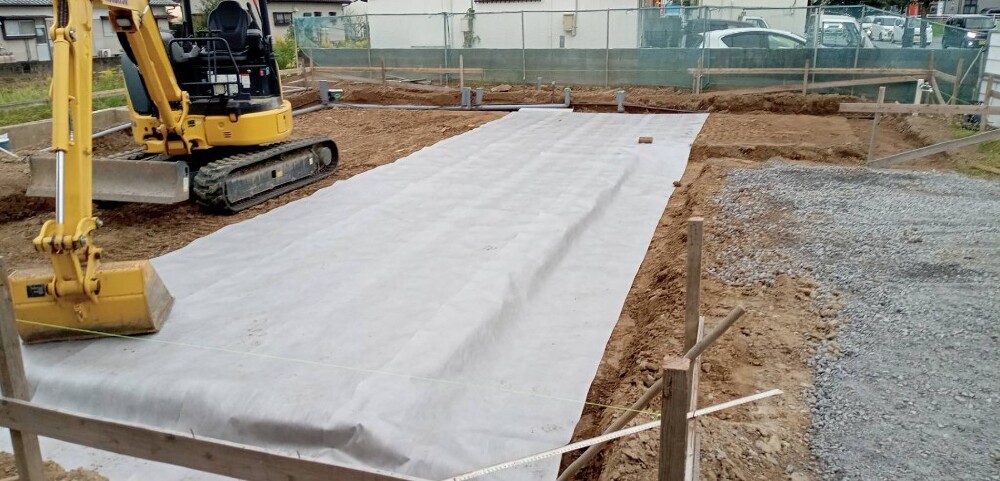 SY様邸　テクトンシート敷込・転圧