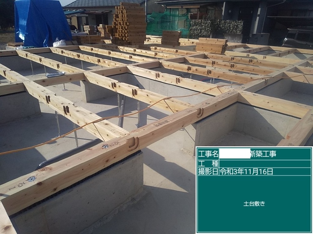 HJ様邸　土台工事 基礎パッキン