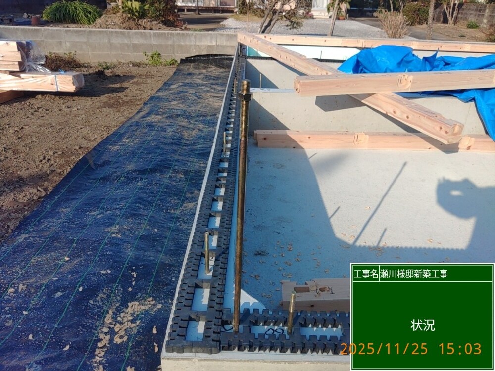 ST様邸　土台工事 基礎パッキン